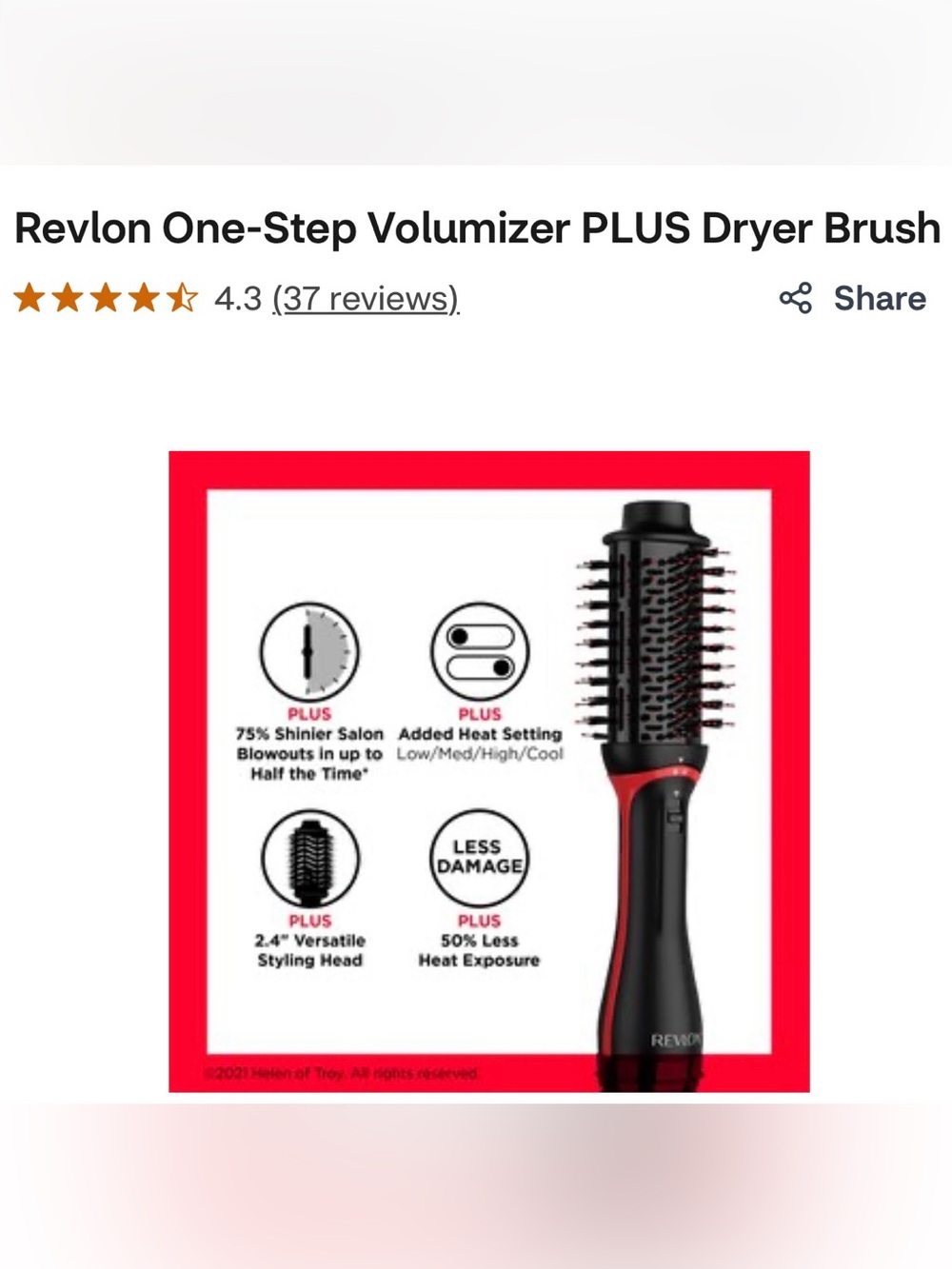 $75. Revlon One-Step Volumizer PLUS Dryer - Black volumizer plus. New open box - Picture 2 of 16